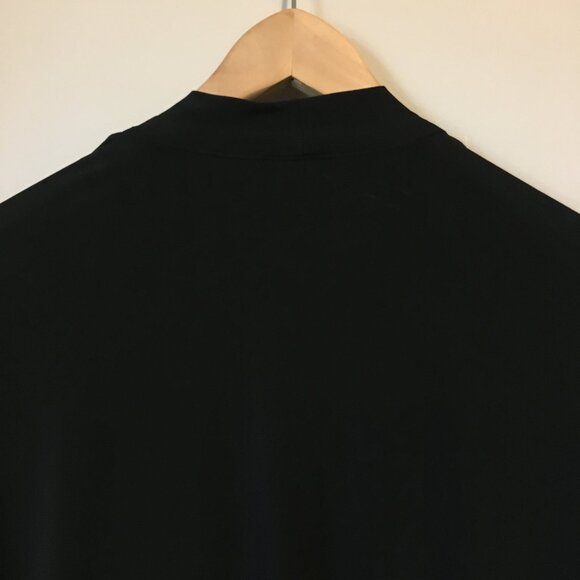 Mandee Black Open Waterfall Cardigan With Bow Tie Bust Animal Print Shirt 2in1 - Picture 8 of 16